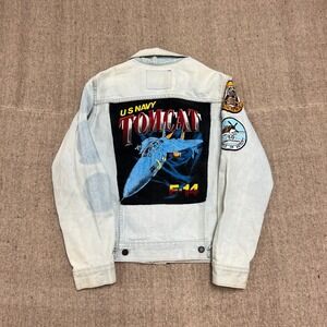 Vintage Levi's 75405 Denim‎ Jacket Mens Large Blue 1990s US Air Force